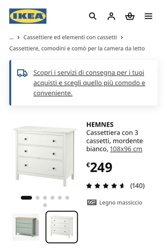 Ikea hemnes cassettiera - hemnes, 3